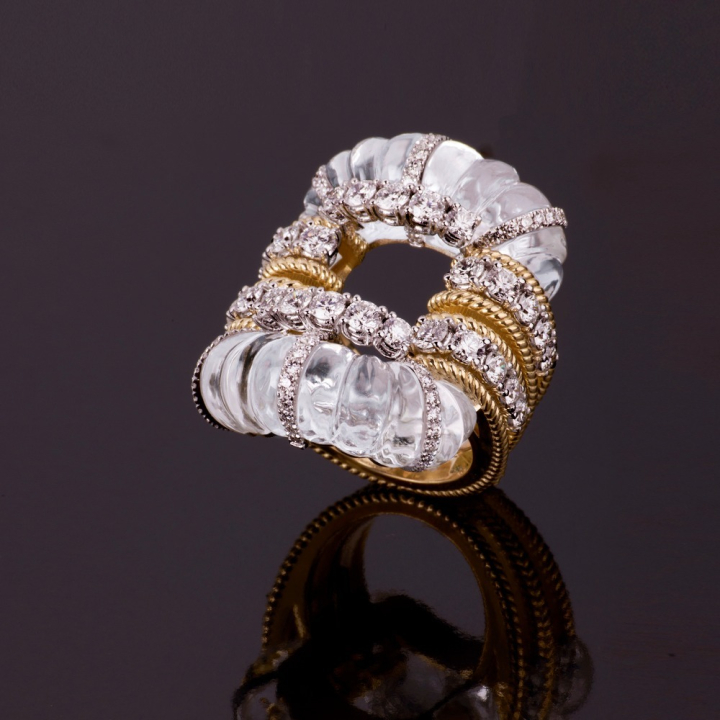 Nodo D'amore, Hard stone and diamond ring